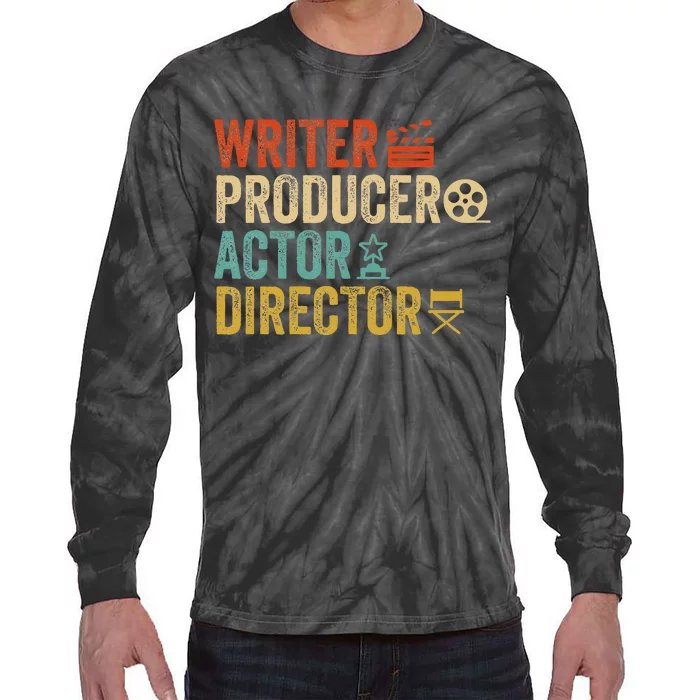 Writer Producer Actor Director Retro Film Filmmaking Tie-Dye Long Sleeve Shirt