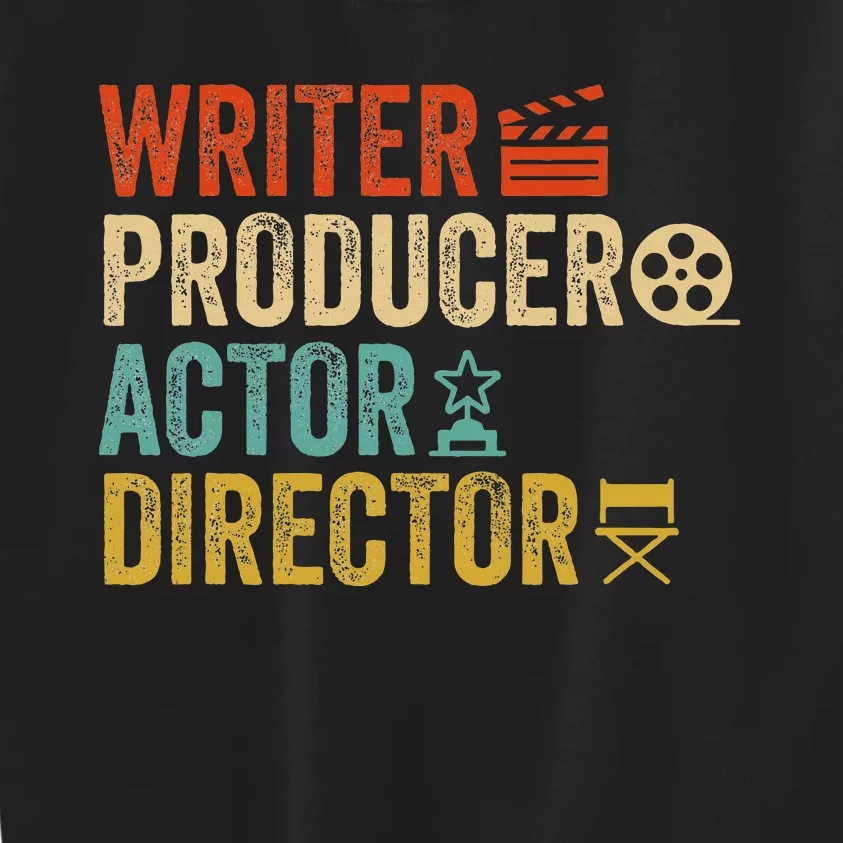 Writer Producer Actor Director Retro Film Filmmaking Kids Sweatshirt