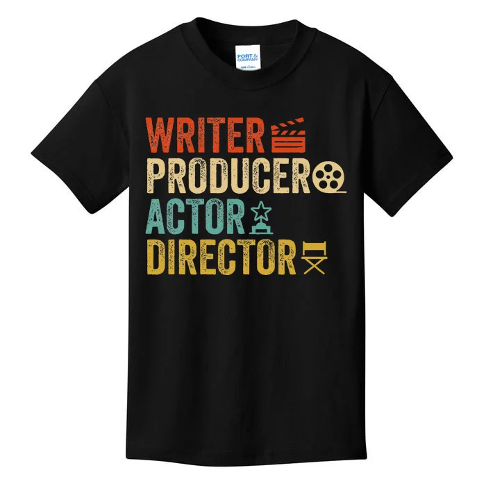 Writer Producer Actor Director Retro Film Filmmaking Kids T-Shirt