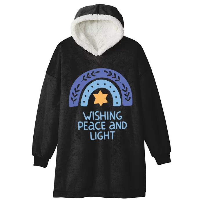 Wishing Peace And Light | Hanukkah Hooded Wearable Blanket