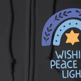 Wishing Peace And Light | Hanukkah Full Zip Hoodie