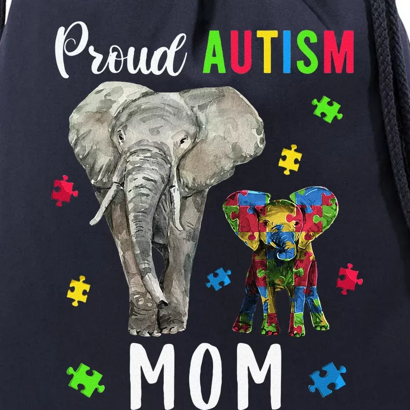 Women's Proud Autism Mom Funny Autism Awareness Mommy Drawstring Bag