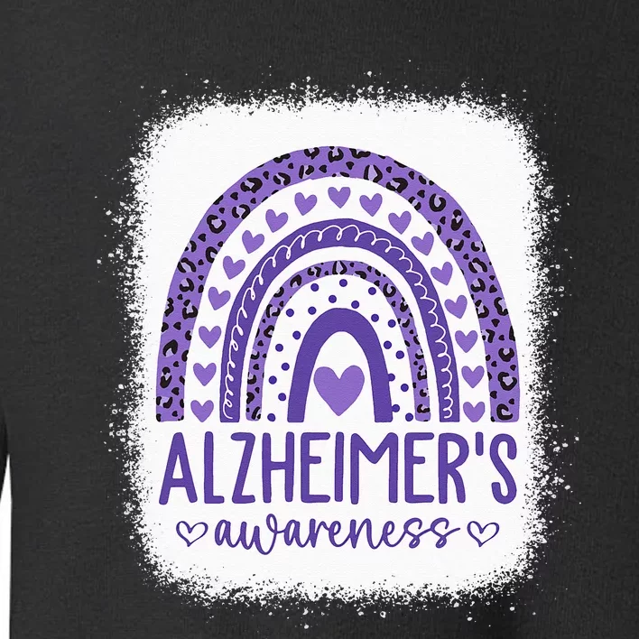 Wear Purple Alzheimers Awareness Leopard Rainbow Toddler Sweatshirt