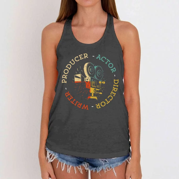 Writer Producer Actor Director Funny Film Theatre Filmmaker Women's Knotted Racerback Tank