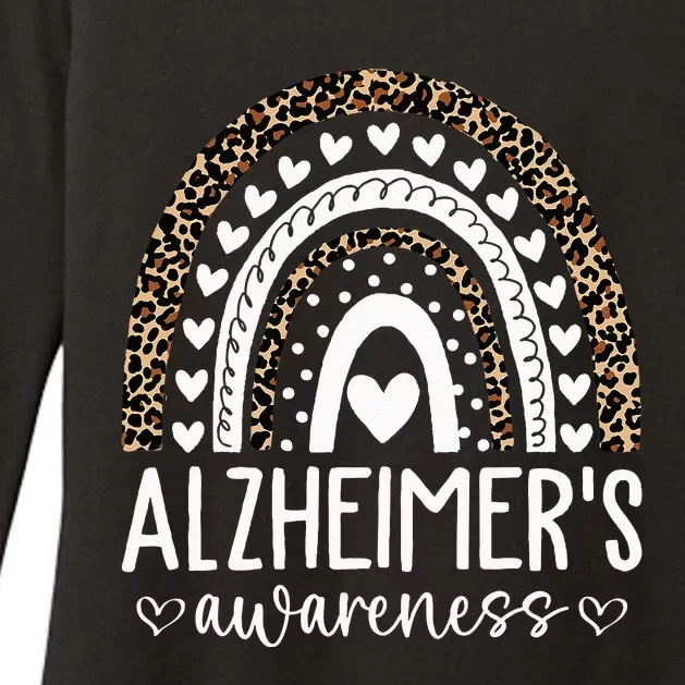 Wear Purple Alzheimer's Awareness Leopard Rainbow Womens CVC Long Sleeve Shirt