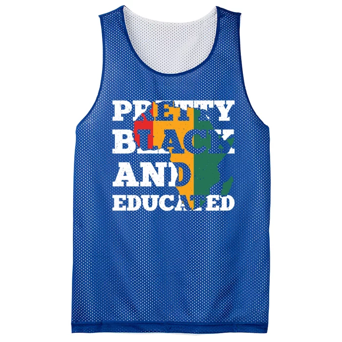 Wo Pretty Black And Educated Black History Month Gift Mesh Reversible Basketball Jersey Tank