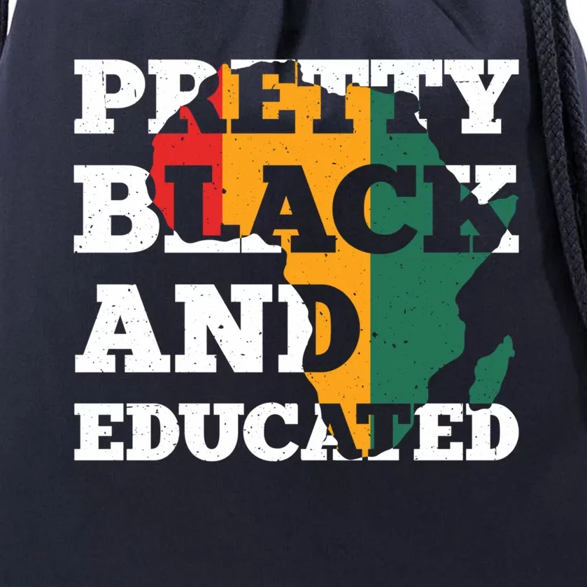 Wo Pretty Black And Educated Black History Month Gift Drawstring Bag