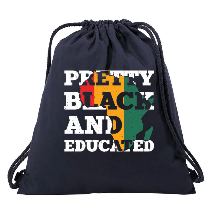 Wo Pretty Black And Educated Black History Month Gift Drawstring Bag