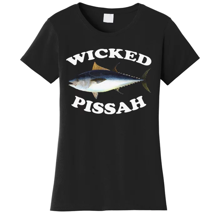 Wicked Pissah Bluefin Tuna Illustration Fishing Angler Gear Women's T-Shirt