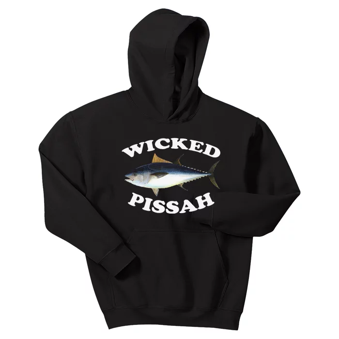 Wicked Pissah Bluefin Tuna Illustration Fishing Angler Gear Kids Hoodie