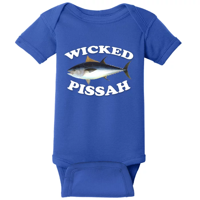 Wicked Pissah Bluefin Tuna Illustration Fishing Angler Gear Gift Baby Bodysuit