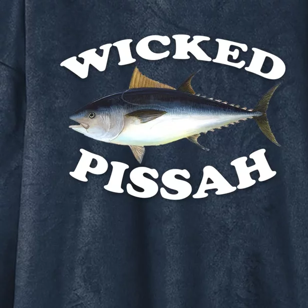 Wicked Pissah Bluefin Tuna Illustration Fishing Angler Gear Gift Hooded Wearable Blanket