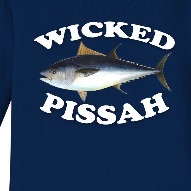 Wicked Pissah Bluefin Tuna Illustration Fishing Angler Gear Gift Baby Long Sleeve Bodysuit