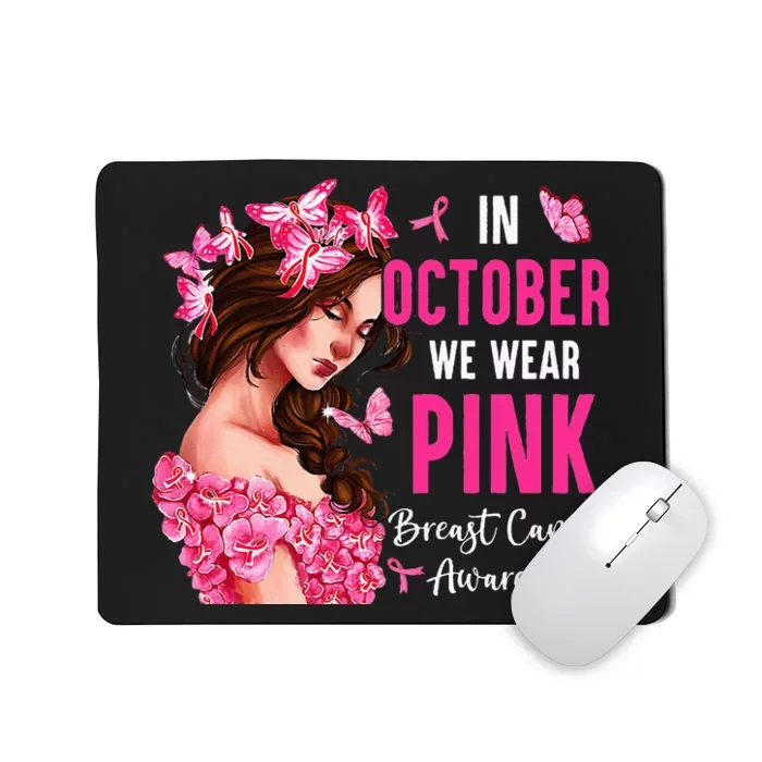 Wear Pink Breast Cancer Awareness Warrior  Pink Ribbon Mousepad