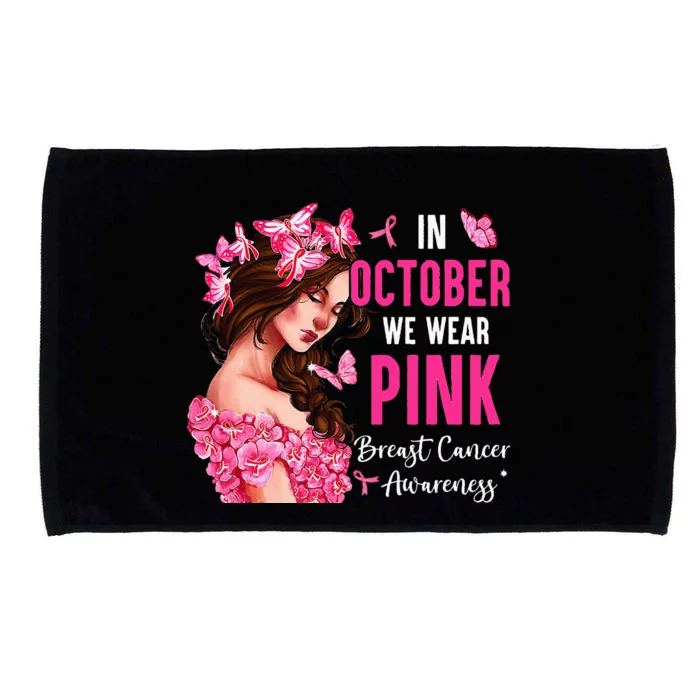 Wear Pink Breast Cancer Awareness Warrior  Pink Ribbon Microfiber Hand Towel