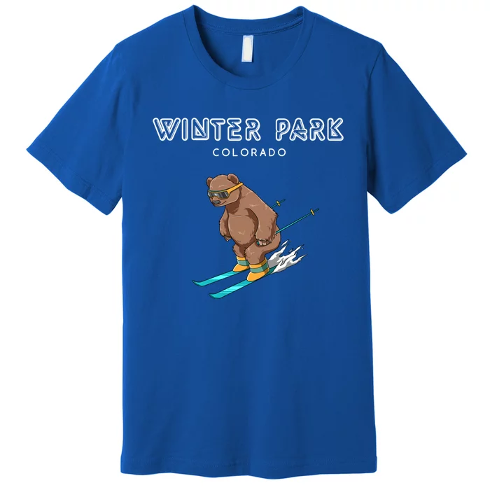 Winter Park Colorado Funny Ski Grizzly Bear Gift Premium T-Shirt