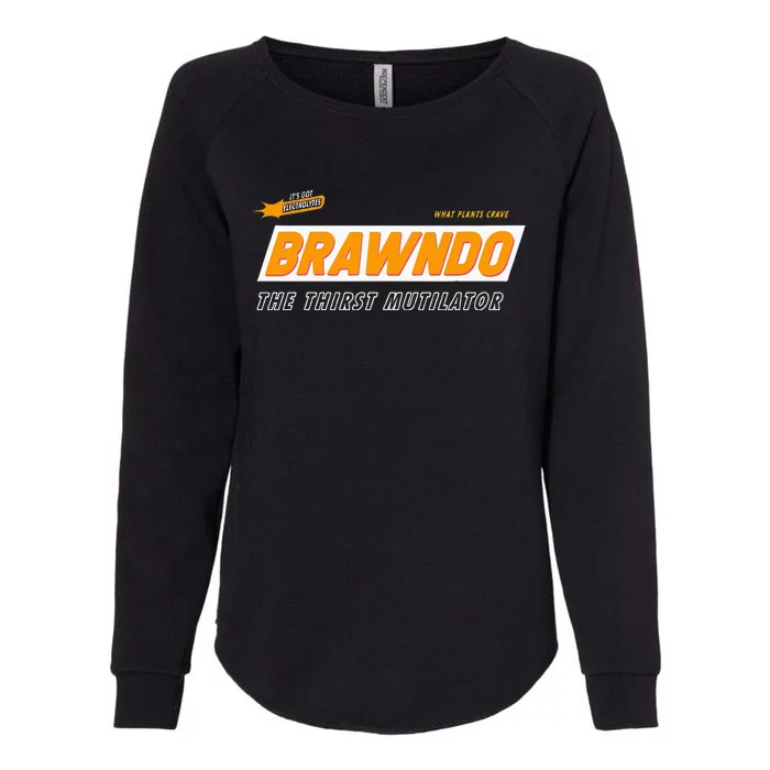 What Plants Crave Brawndo Womens California Wash Sweatshirt