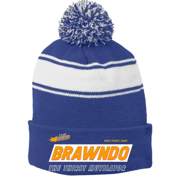 What Plants Crave Brawndo Stripe Pom Pom Beanie