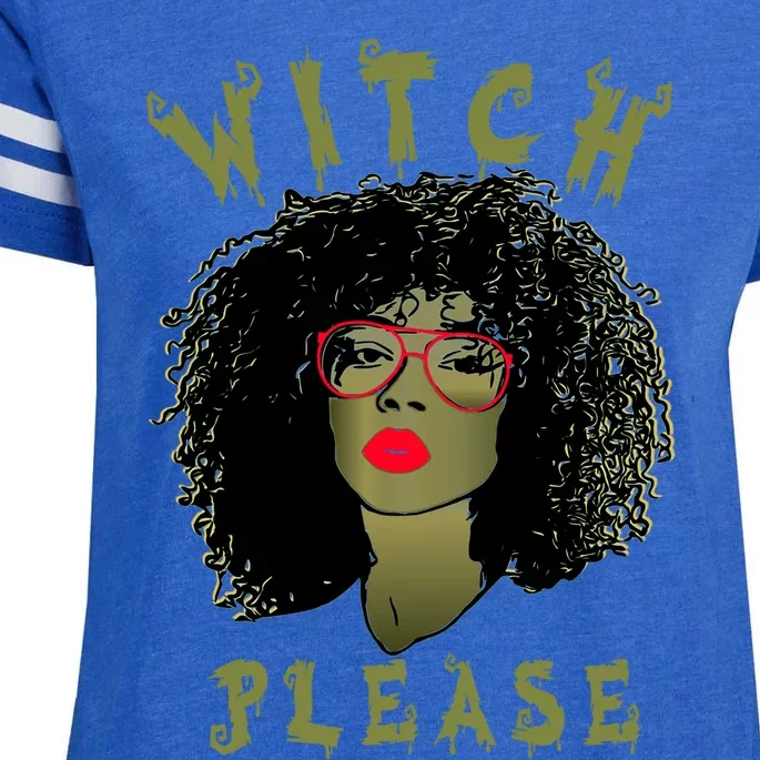 Witch Please Costume Afro Witch Curly Hair Witch Halloween Gift Enza Ladies Jersey Football T-Shirt