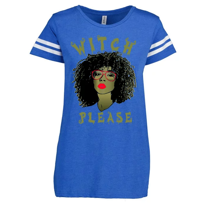 Witch Please Costume Afro Witch Curly Hair Witch Halloween Gift Enza Ladies Jersey Football T-Shirt