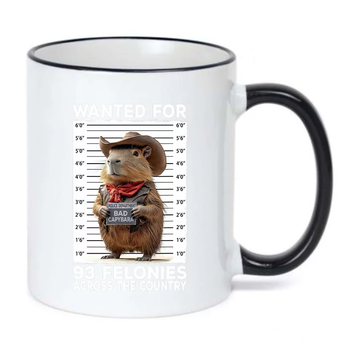 Wanted Poster Capybara Mugshot Funny Capybara Black Color Changing Mug