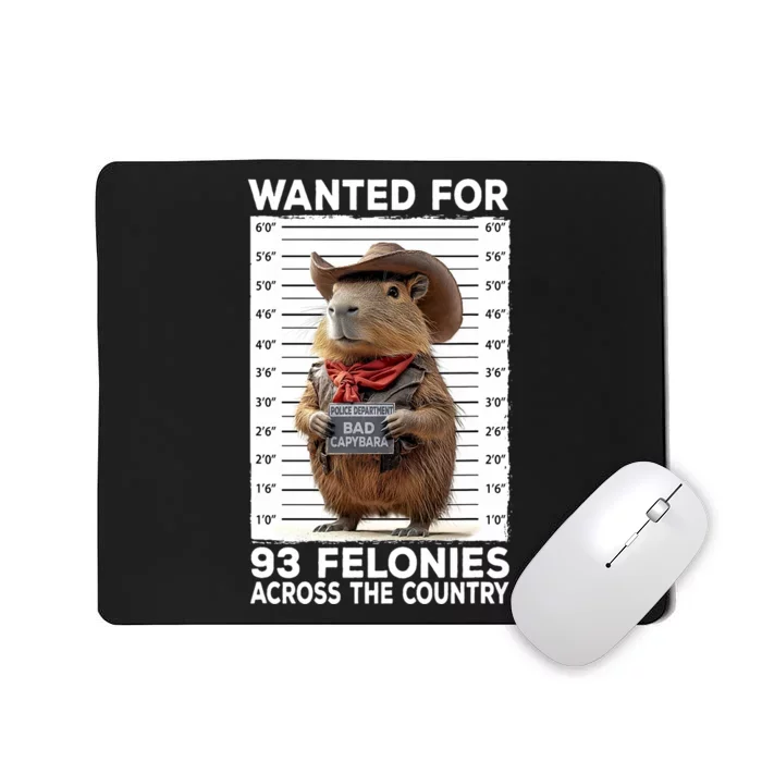 Wanted Poster Capybara Mugshot Funny Capybara Mousepad