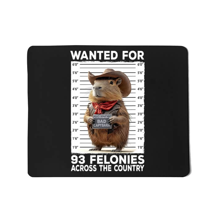 Wanted Poster Capybara Mugshot Funny Capybara Mousepad