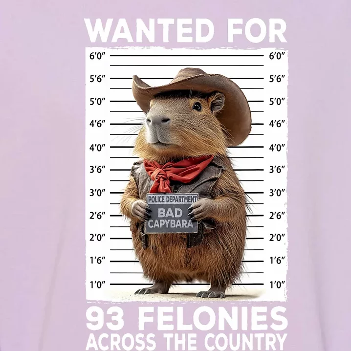 Wanted Poster Capybara Mugshot Funny Capybara Garment-Dyed Sweatshirt