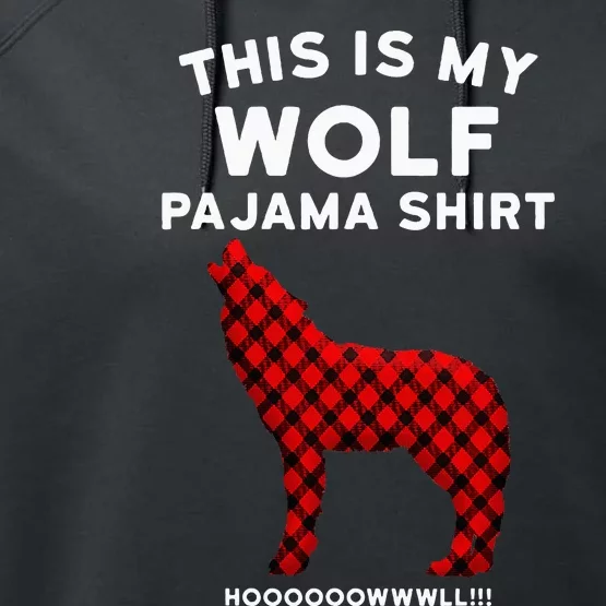 Wolf Pajama Cute Christmas Gift For Wolf Lovers Performance Fleece Hoodie