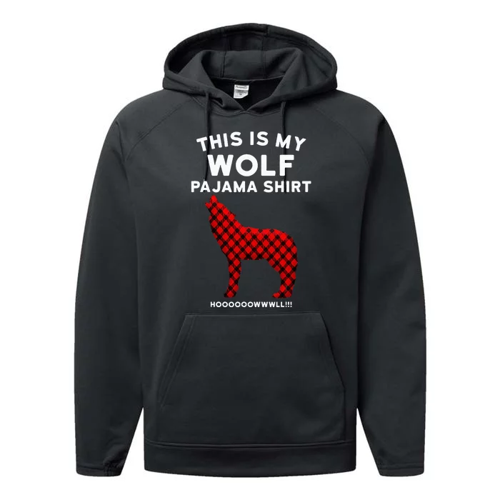 Wolf Pajama Cute Christmas Gift For Wolf Lovers Performance Fleece Hoodie