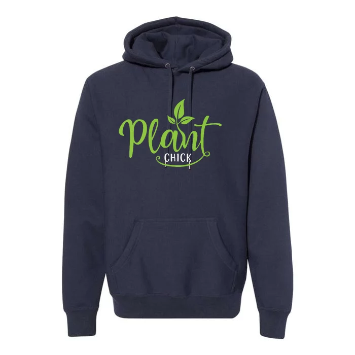 Womens Plant Chick Vegan Vegetarian Premium Hoodie