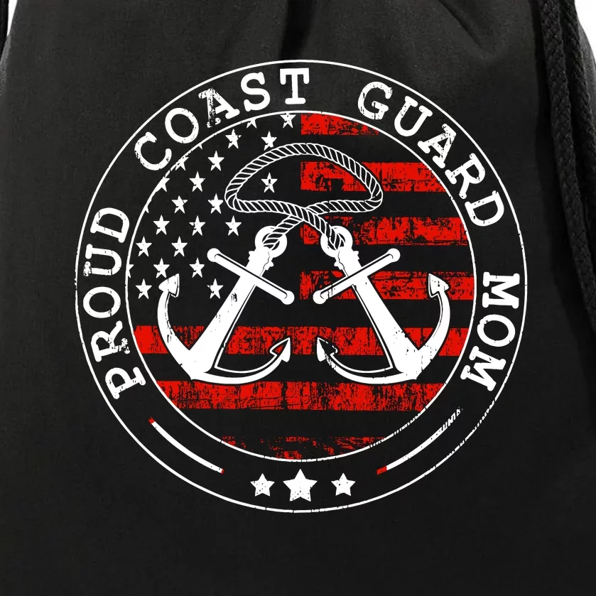 Wo Proud Coast Guard Mom Us Military Mothers Day Wo Drawstring Bag