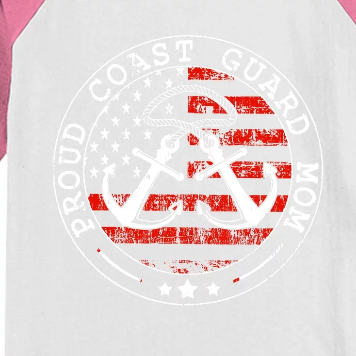 Wo Proud Coast Guard Mom Us Military Mothers Day Wo Kids Colorblock Raglan Jersey