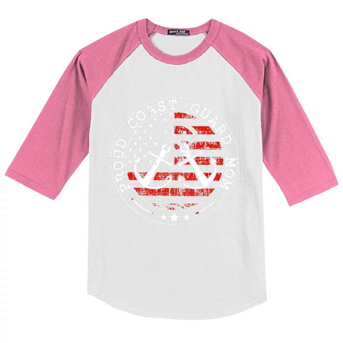 Wo Proud Coast Guard Mom Us Military Mothers Day Wo Kids Colorblock Raglan Jersey