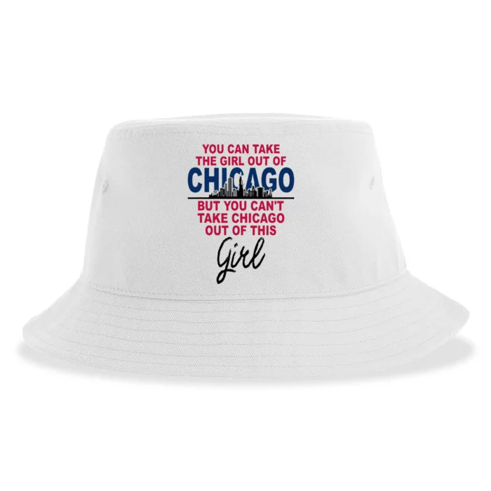 Womens Proud Chicago Chicago Girl Moved From Chicago Sustainable Bucket Hat