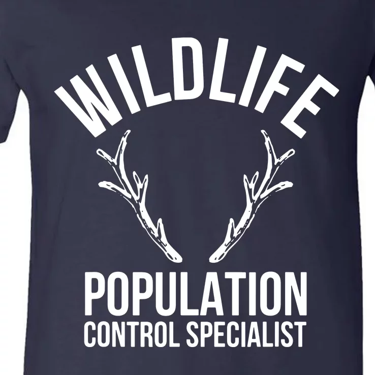 Wildlife Population Control Specialist Deer Hunting V-Neck T-Shirt