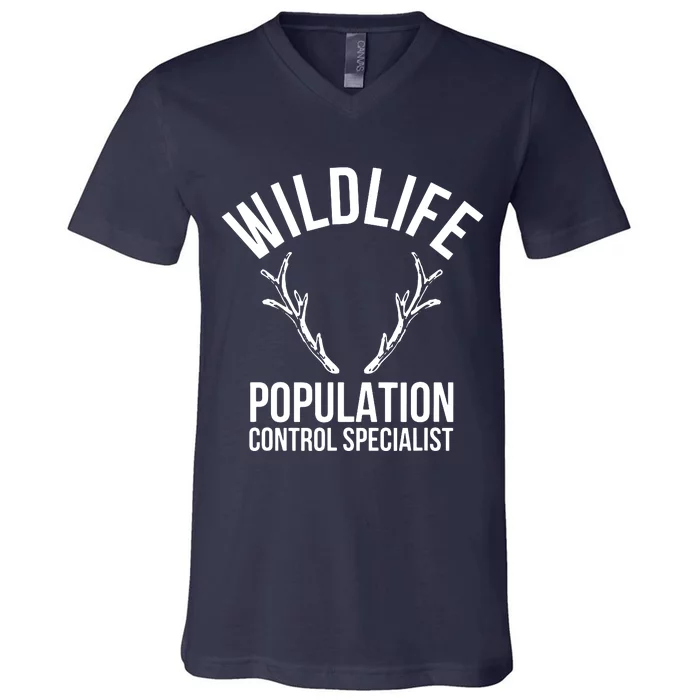 Wildlife Population Control Specialist Deer Hunting V-Neck T-Shirt