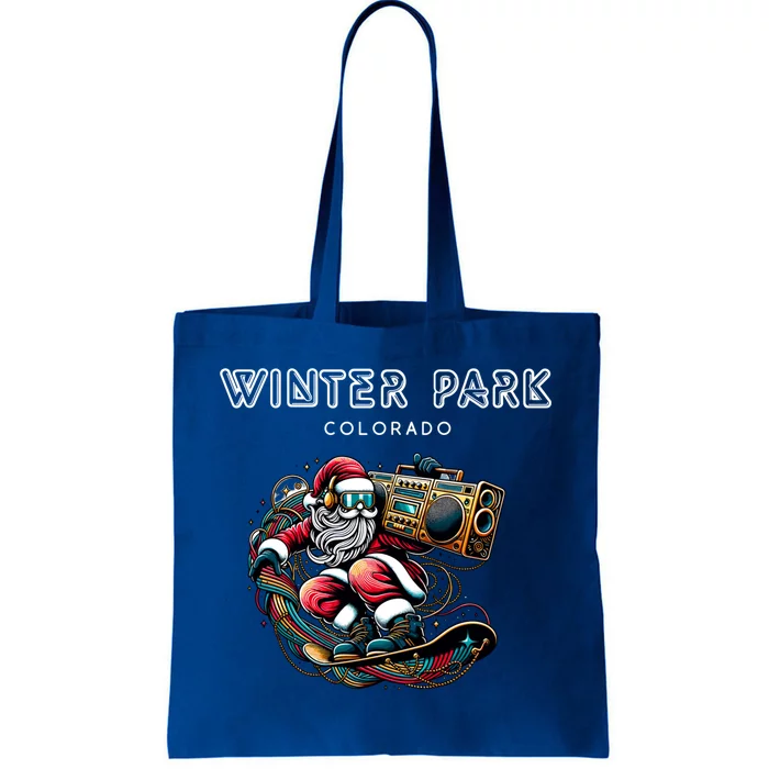 Winter Park Colorado Cool Snowboard Christmas Santa Gift Tote Bag