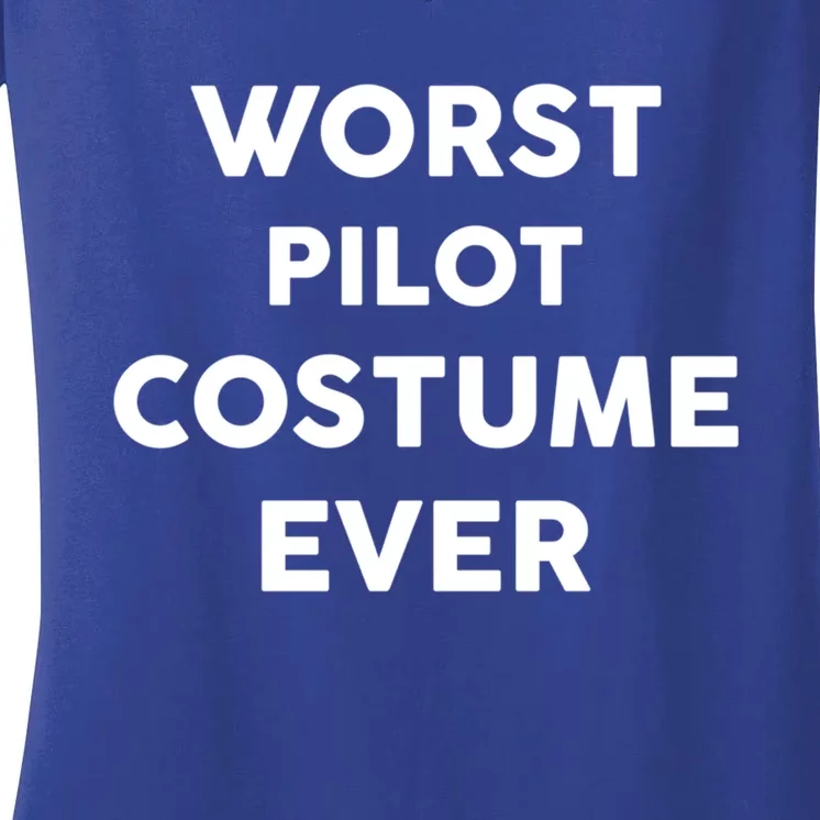 Worst Pilot Costume Ever Halloween Simple Pilots Gift Women's V-Neck T-Shirt