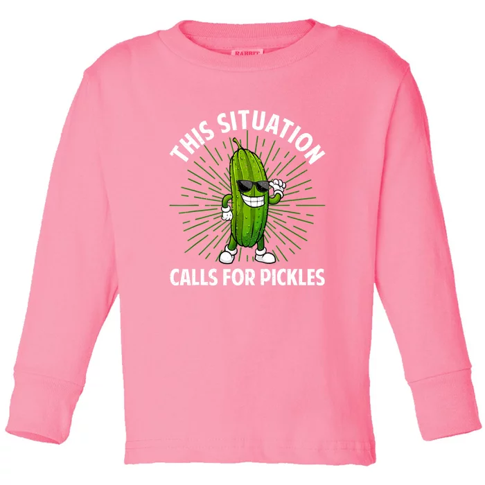 Women Pickle Cucumber Dill Pickle Lover Gift Toddler Long Sleeve Shirt