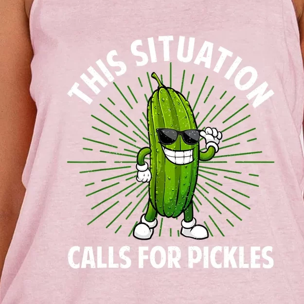 Women Pickle Cucumber Dill Pickle Lover Gift Women's Knotted Racerback Tank