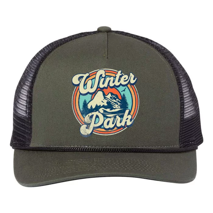 Winter Park Colorado Retro Rope Trucker Hat Cap