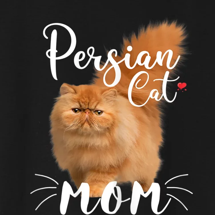 Womens Persian Cat Mom Female Cat Owner Persian Kitty Women's Crop Top Tee