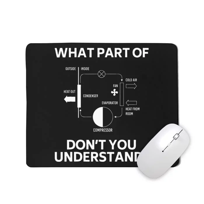 What Part Dont You Understand Funny HVAC Tech Technician Mousepad