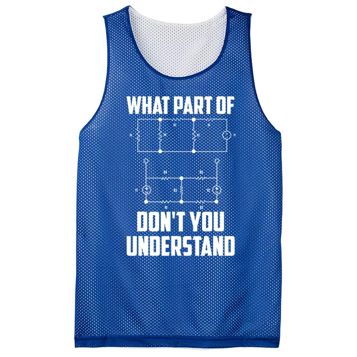 What Part Don't You Understand Engineering Funny Gift Mesh Reversible Basketball Jersey Tank