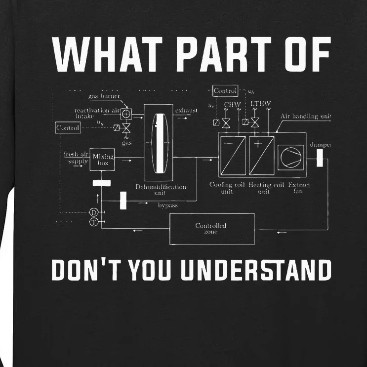 What Part DonT You Understand Ac Tech Funny Hvac Technician Tall Long Sleeve T-Shirt