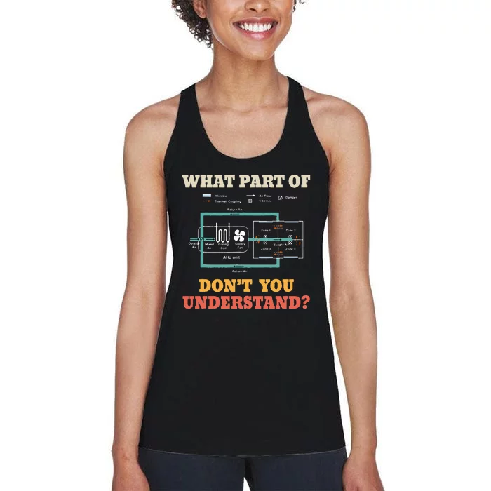 What Part Dont You Understand Funny HVAC Installer Women's Racerback Tank