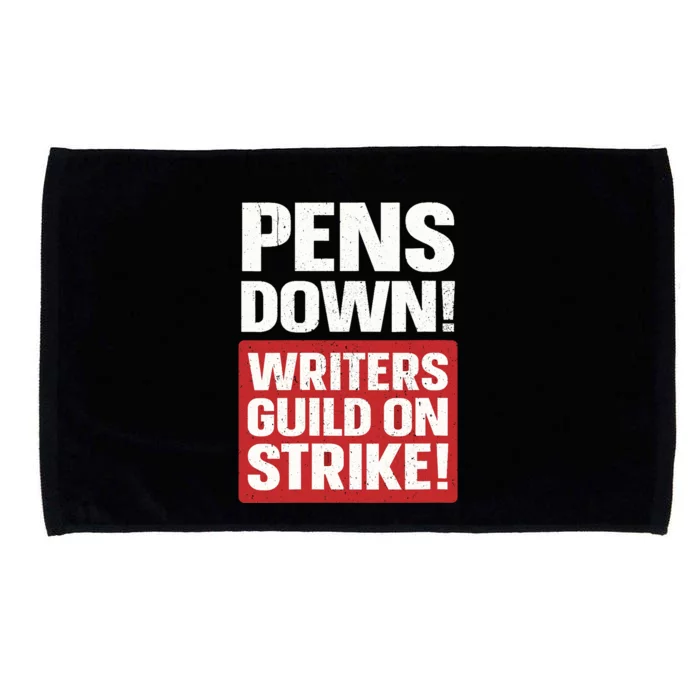 Wo Pens Down Writers Guild On Strike Anti AI Chatbots WGA V-Neck Microfiber Hand Towel