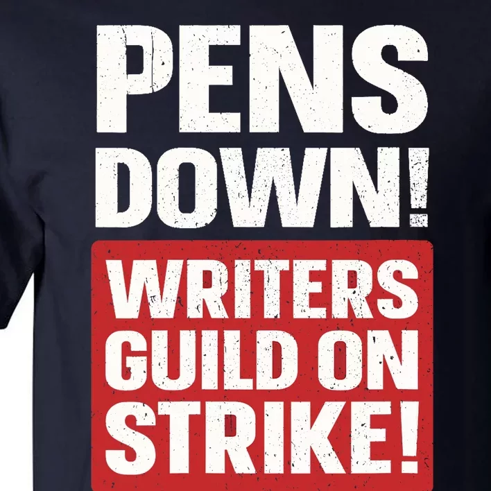 Wo Pens Down Writers Guild On Strike Anti AI Chatbots WGA V-Neck Tall T-Shirt