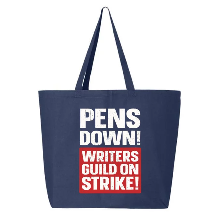 Wo Pens Down Writers Guild On Strike Anti AI Chatbots WGA V-Neck 25L Jumbo Tote